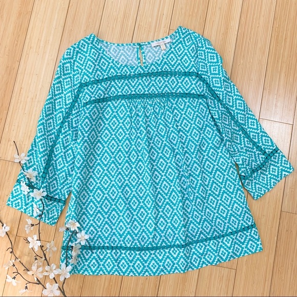 Stitchfix Skies Are Blue Teal Blouse, S. - Picture 1 of 7